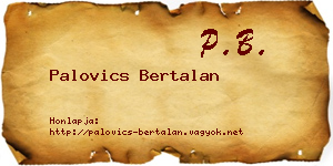 Palovics Bertalan névjegykártya